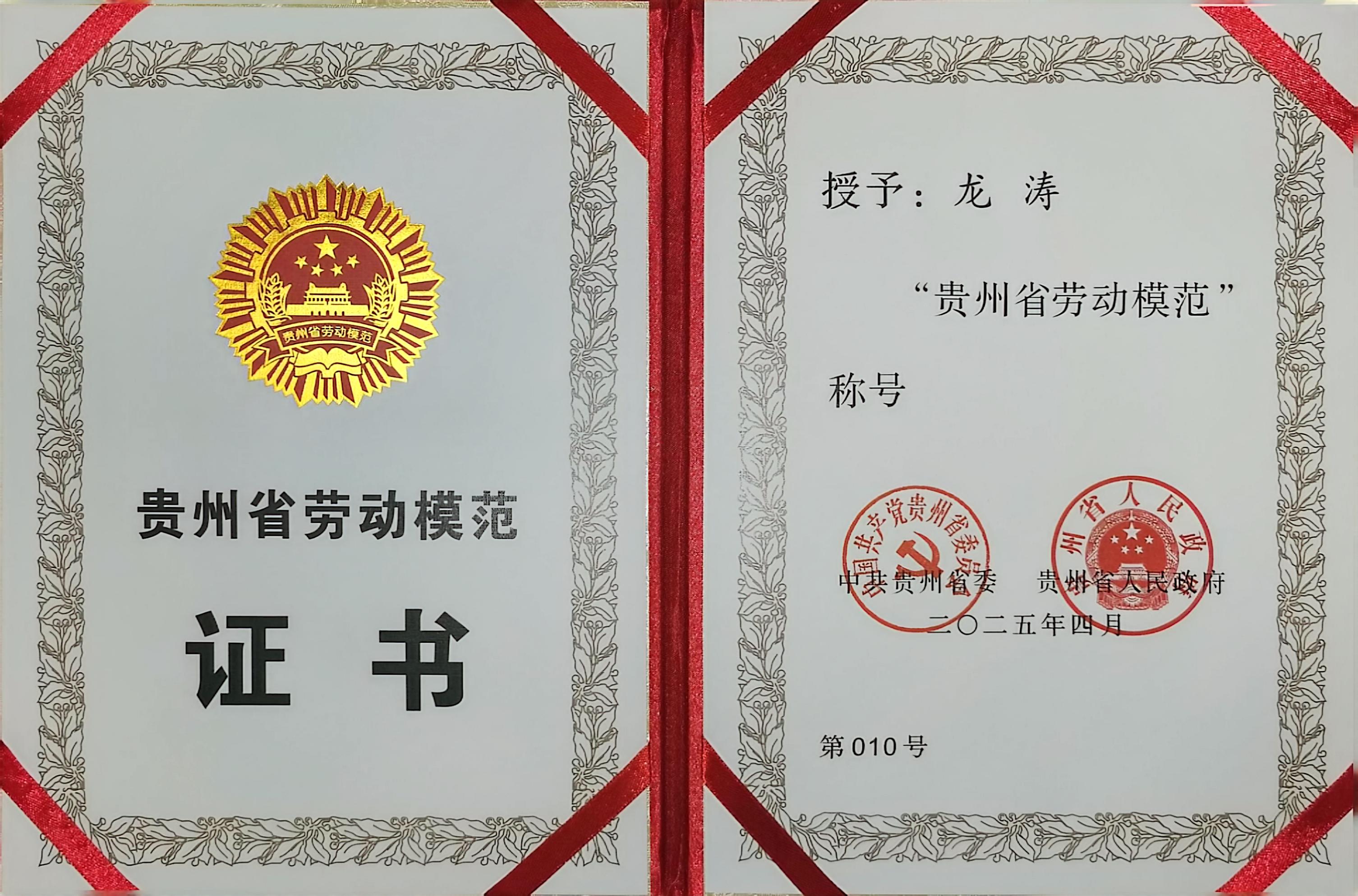 喜报！贵阳险峰龙涛荣获 “贵州省劳动模范”声誉称呼_钱柜qg777